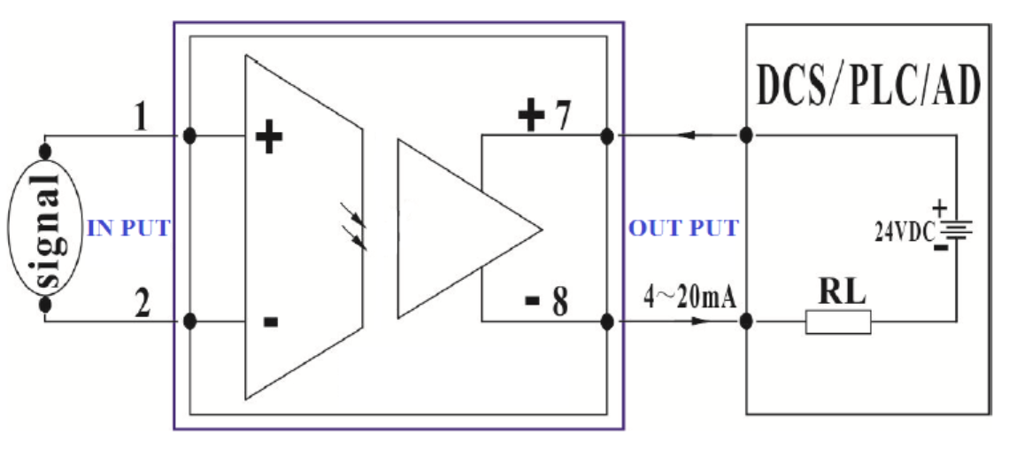 两线制4-20mA信号隔离变送器应用图 两线制4-20mA信号隔离变送器应用图